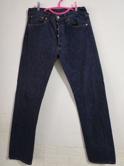 ฟ้า ฟรีไซส์ ไม่มีแขน กางเกง Levi's ลีวายส์ 501-0104 ของแท้ มือสอง W32 L34 เอววัดจริง 32 ยาว 44 ปลายขา 8 นิ้ว Made in Spain
