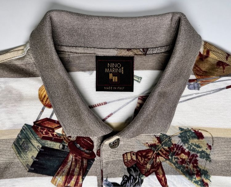 ⚠️ MADE IN ITALY‼️เสื้อโปโล NINO MARINI ของแท้ ลายสวยหายาก รูปที่ 6
