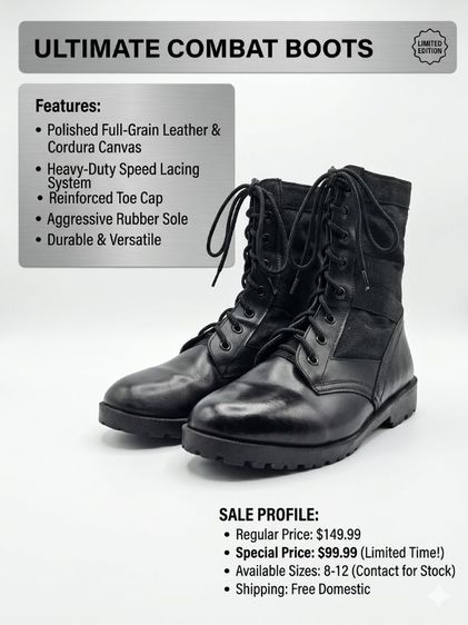 Ultimate combat boots (Authentic Leather) 💪🥾