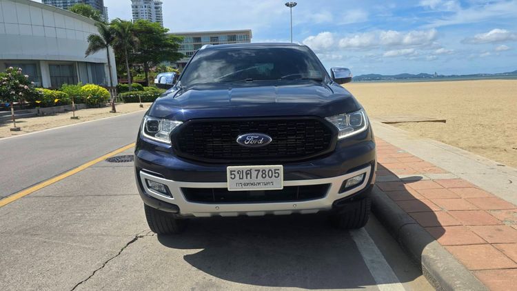 Ford Everest 2021 2.0 Titanium Plus 4WD Utility-car ดีเซล น้ำเงิน รูปที่ 3
