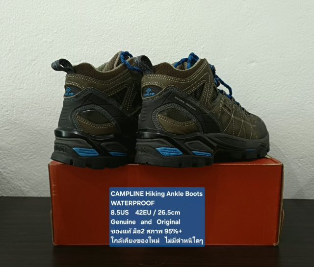 CAMPLINE Hiking Ankle Boots, Men's 8.5US 42EU(26.5cm) Original ของแท้ มือ 2 สภาพใกล้เคียงของใหม่, รองเท้า CAMPLINE หนังแท้ พื้นเต็ม สวยมาก รูปที่ 13