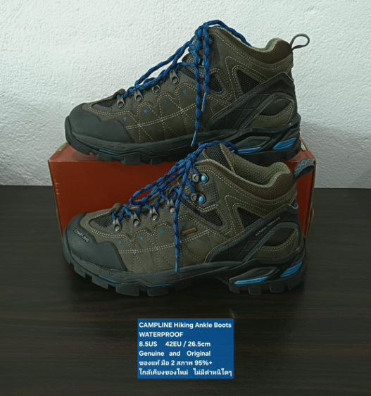 CAMPLINE Hiking Ankle Boots, Men's 8.5US 42EU(26.5cm) Original ของแท้ มือ 2 สภาพใกล้เคียงของใหม่, รองเท้า CAMPLINE หนังแท้ พื้นเต็ม สวยมาก รูปที่ 15