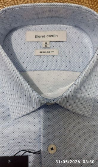 เสื้อเชิ้ตแขนยาว ของใหม่ Pierre Cardin ปีแอร์ การ์แดง มีกระเป๋าที่อกซ้าย Regular Fit size M 33 รูปที่ 7