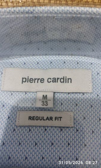 เสื้อเชิ้ตแขนยาว ของใหม่ Pierre Cardin ปีแอร์ การ์แดง มีกระเป๋าที่อกซ้าย Regular Fit size M 33 รูปที่ 6