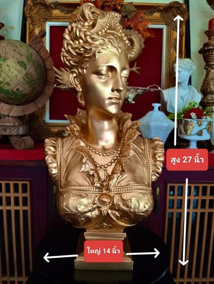ฝรั่งเศส..หญิงงามเรอเนซองส์(นีโอคลาสสิก )ขนาดใหญ่เนื้อเรซิ่นผสมผงหินอ่อนแท้จากฝรั่งเศสสุดงาม รูปที่ 2