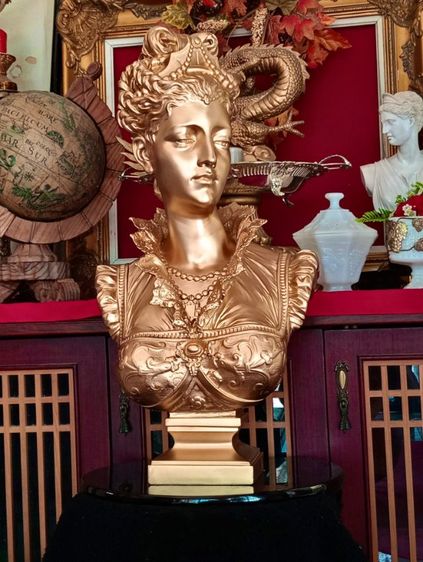 ฝรั่งเศส..หญิงงามเรอเนซคนอง(นีโอคลาสสิก )ขนาดใหญ่เนื้อเรซิ่นผสมผงหินอ่อนแท้จากฝรั่งเศสสุดงาม