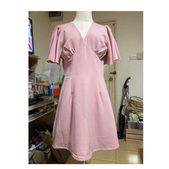 แขนสั้น XL เดรส | จั๊มสูท อื่นๆ เดรสสีชมพู