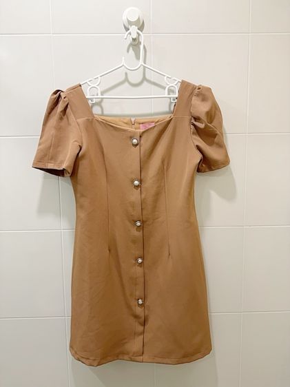 แขนสั้น XL เดรส | จั๊มสูท อื่นๆ เดรสสีน้ำตาล