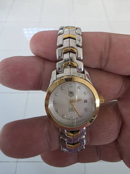 tag heuer link wjf1353 ขอบ18k ladysize หน้าขาวหลักเพชร.
