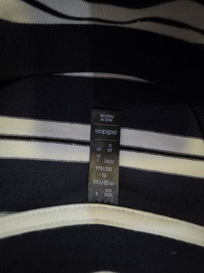 เสื้อยืด Adidas ลายริ้ว สีกรมครีมขาว รูปที่ 3