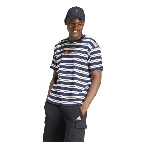 เสื้อยืด Adidas ลายริ้ว สีกรมครีมขาว รูปที่ 8