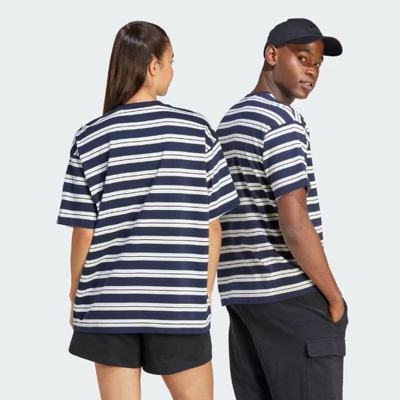 เสื้อยืด Adidas ลายริ้ว สีกรมครีมขาว รูปที่ 11