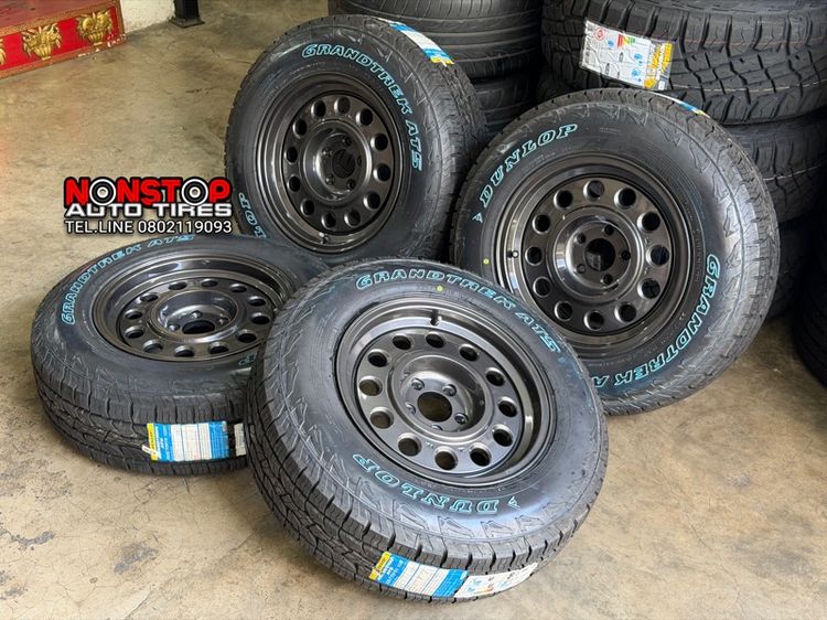 อื่นๆ 16" อื่นๆ ใหม่ยกชุด Hammer M01 ขอบ16” 5รู114.3 กว้าง8” ET20 สีเทากัลเงา ยาง 225 70 R16 Dunlop Grandtrek AT5 ปี24