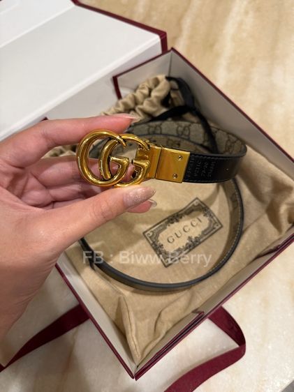 เข็มขัด used ✨ Gucci GG Marmont Reversible Thin Belt Size 75