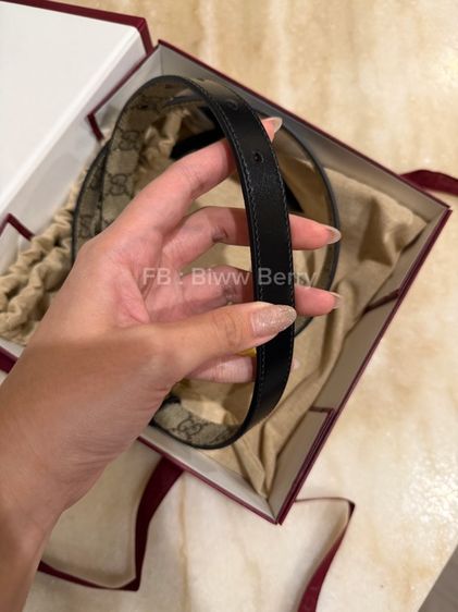 used ✨ Gucci GG Marmont Reversible Thin Belt Size 75 รูปที่ 6