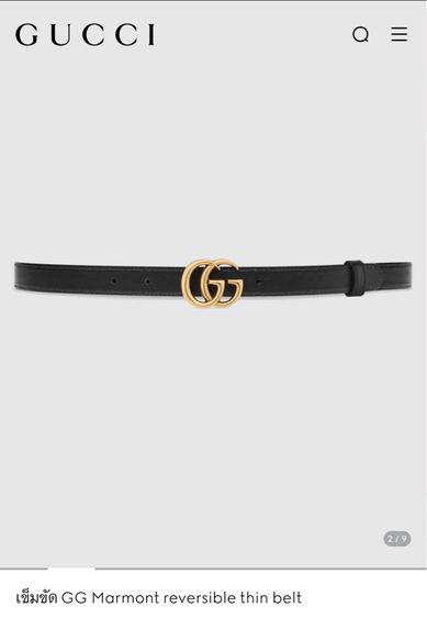 used ✨ Gucci GG Marmont Reversible Thin Belt Size 75 รูปที่ 5