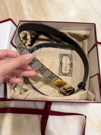 used ✨ Gucci GG Marmont Reversible Thin Belt Size 75 รูปที่ 7