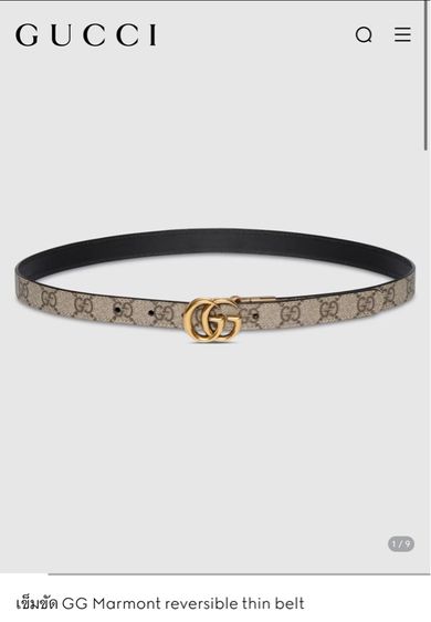 used ✨ Gucci GG Marmont Reversible Thin Belt Size 75 รูปที่ 4