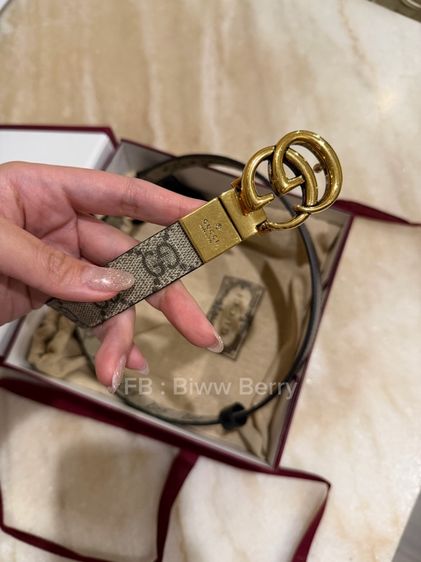 used ✨ Gucci GG Marmont Reversible Thin Belt Size 75 รูปที่ 2
