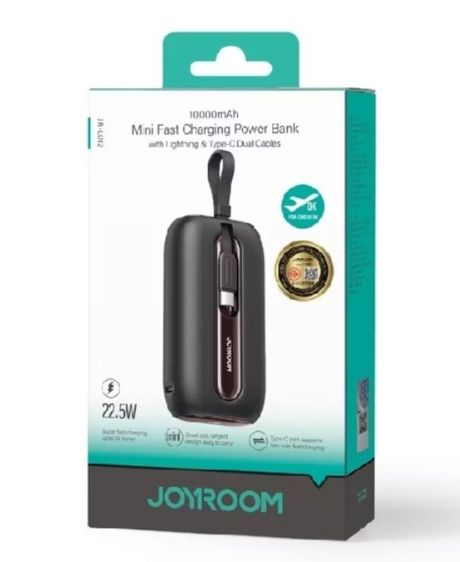 power bank 10000mah jr l012 22.5w. มอก.ขึ้นเครื่อง พร้อม สายไทยซี