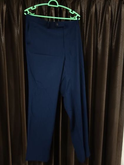 Set of 2 Classic Navy Blue Dress Pants Slim-Regular Fit Office Trousers