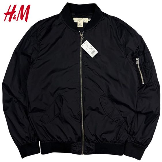 ดำ แขนยาว เสื้อแจ็คเก็ต | เสื้อคลุม อื่นๆ เสื้อ jacket Hแอนด์M ผ้าร่ม