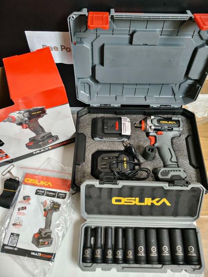 อุปกรณ์เครื่องมือช่าง บล็อกไฟฟ้าไร้สาย OSUKA รุ่นOSID831-M1 พร้อมลูกบล็อกกระแทก ครบชุดพร้อมกล่อง สภาพเหมือนใหม่ พร้อมใช้