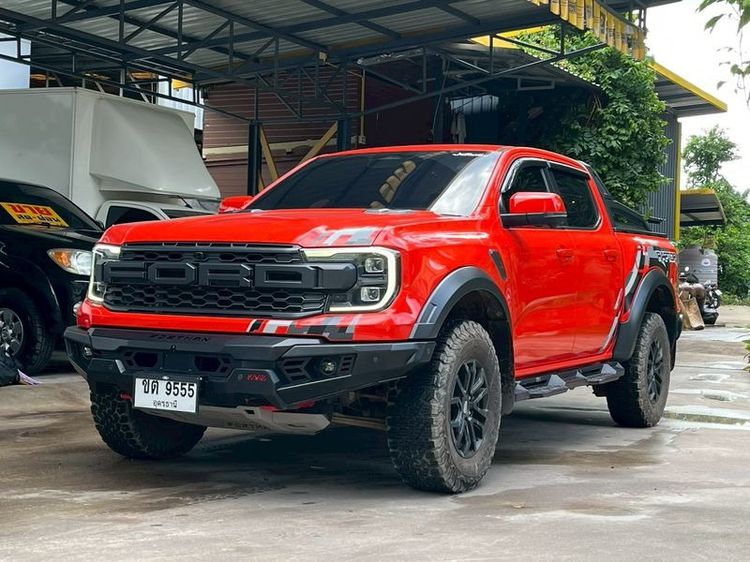 Ford Ranger 2022 Raptor 3.0L V6 Twin-Turbo EcoBoost 4x4 Pickup เบนซิน ไม่ติดแก๊ส เกียร์อัตโนมัติ แดง รูปที่ 2