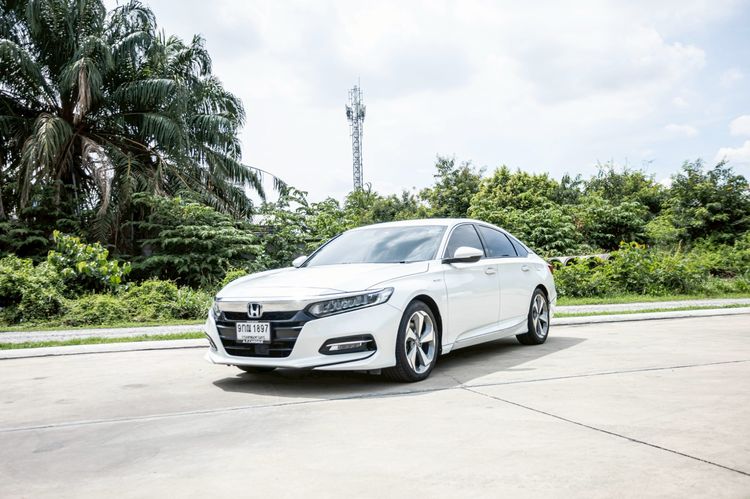 Honda Accord 2019 2.0 Hybrid Sedan ไฮบริด ไม่ติดแก๊ส เกียร์อัตโนมัติ ขาว รูปที่ 3