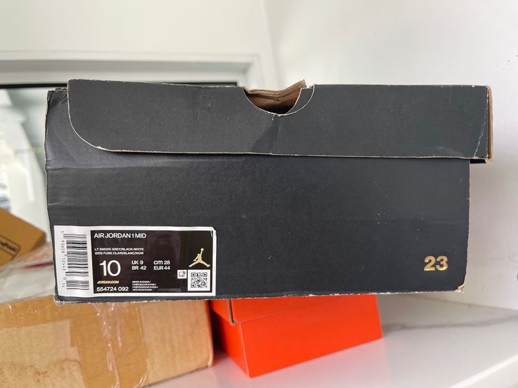  Nike AIR JORDAN 1 MID  LT Smoke Grey  Size 44 28 cm รูปที่ 8