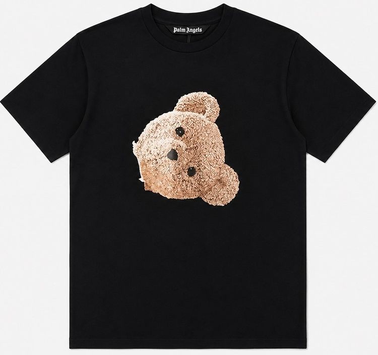 Palm Angels Teddy Bear T-Shirt Black Broken Bear Tee                                                  