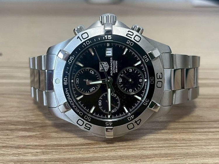 ขาว Tag Heuer Aquaracer Black Dial Chronograph Mens Watch CAF2110