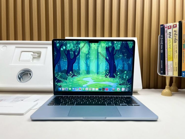 แมค โอเอส 16 กิกะไบต์ อื่นๆ ใช่ MacBook Air 13.6-inch M4 2025 Ram16GB SSD256GB SkyBlue apple care 29 April 2027 