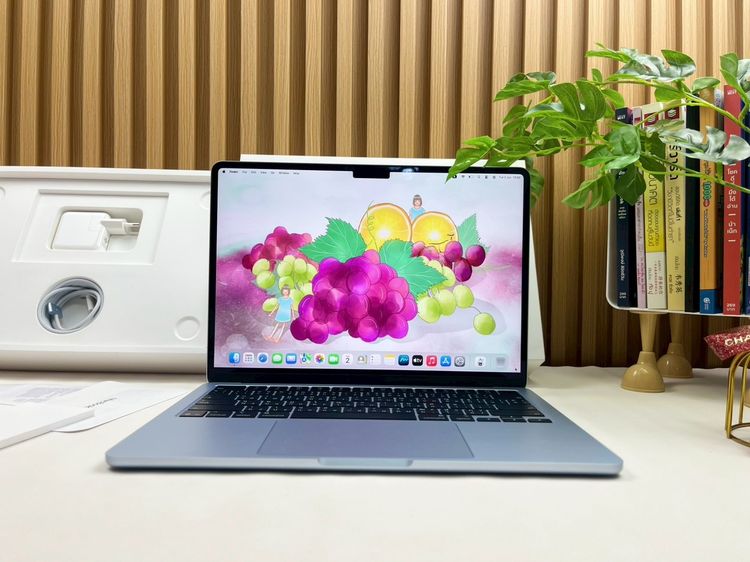 แมค โอเอส 16 กิกะไบต์ อื่นๆ ใช่ MacBook Air 13.6-inch M4 2025 Ram16GB SSD256GB SkyBlue apple care 29 April 2027 
