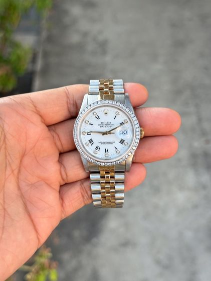 ขาว Rolex Datejust 16233 Diamond Automatic King Size
