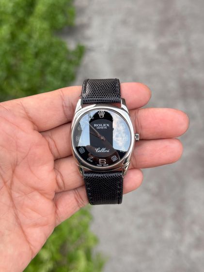 ดำ Rolex Cellini Danaos Manual Winding 18K White Gold Man Size