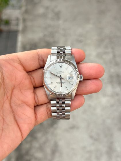 เงิน Rolex Oyster Perpetual Datejust 16014 Automatic King Size Silver Sunburst dial