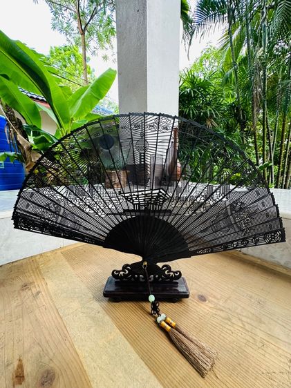 Antique พัดจีน ไม้จันทร์หอม รูปที่ 4