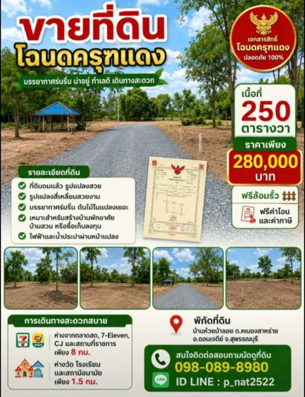 ใช่ ที่ดิน250ตารางวา สุพรรณบุรี รูปที่ 3