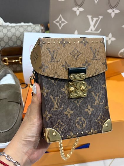 หญิง น้ำตาล หนังแท้ Louis Vuitton lv reverse monogram camera box