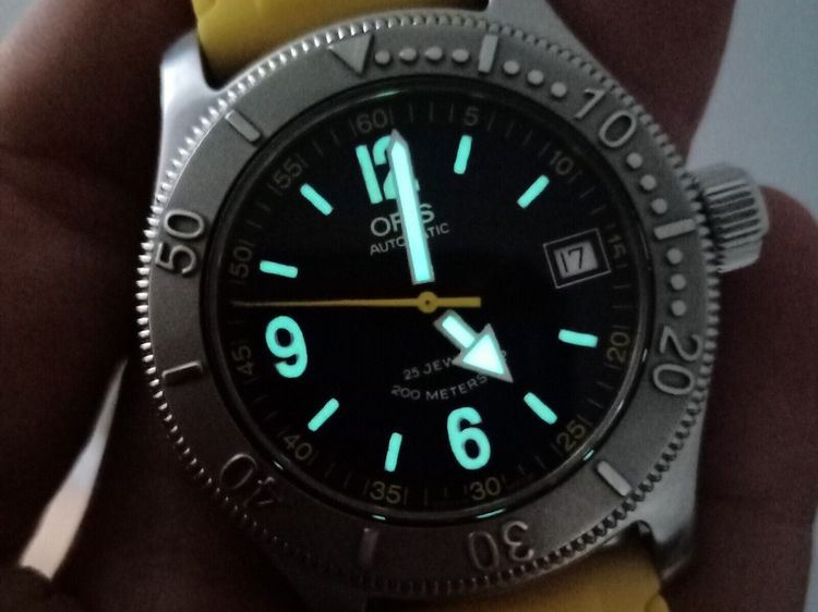 รุ่นสะสม ORIS Big Crown Diver Date หน้าดำ เข็มเหลือง 39 มิล. รูปที่ 13