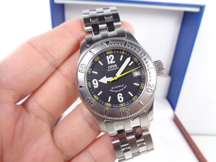 รุ่นสะสม ORIS Big Crown Diver Date หน้าดำ เข็มเหลือง 39 มิล. รูปที่ 7