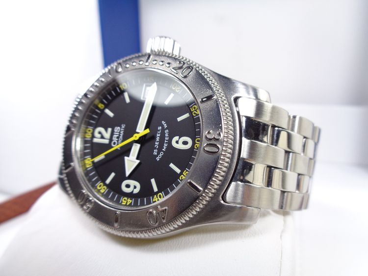 รุ่นสะสม ORIS Big Crown Diver Date หน้าดำ เข็มเหลือง 39 มิล. รูปที่ 2