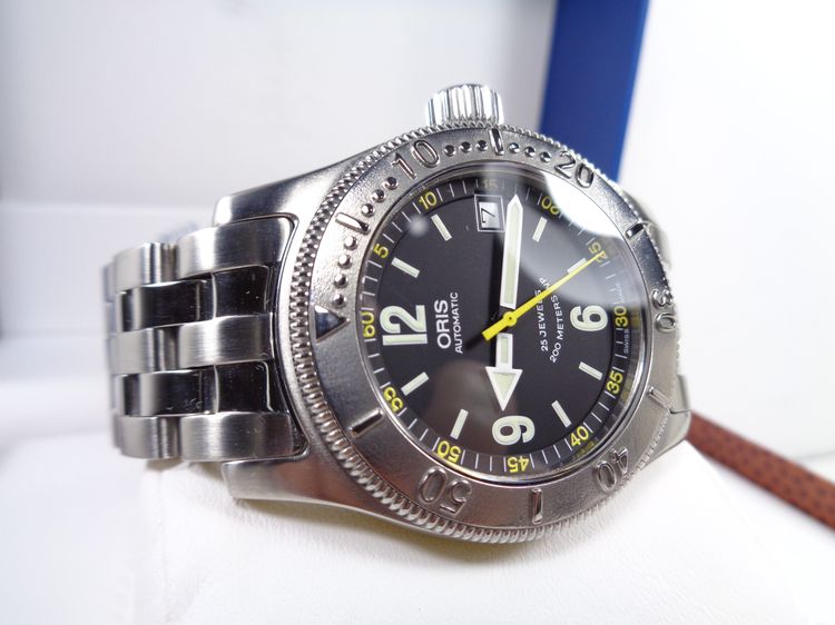 รุ่นสะสม ORIS Big Crown Diver Date หน้าดำ เข็มเหลือง 39 มิล. รูปที่ 6