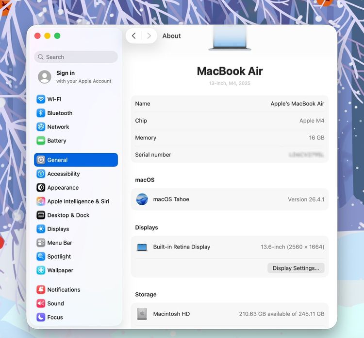 MacBook Air 13.6-inch M4 2025 Ram16GB SSD256GB SkyBlue apple care 29 April 2027  รูปที่ 12