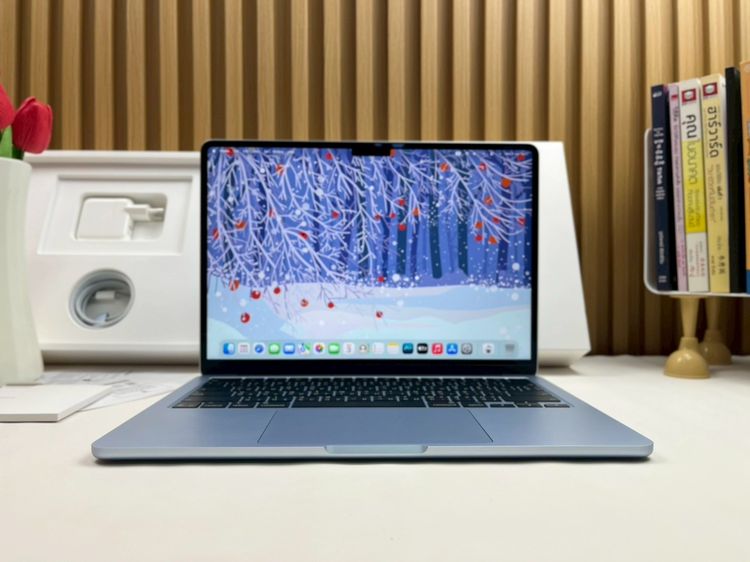 แมค โอเอส 16 กิกะไบต์ อื่นๆ ใช่ MacBook Air 13.6-inch M4 2025 Ram16GB SSD256GB SkyBlue apple care 29 April 2027 
