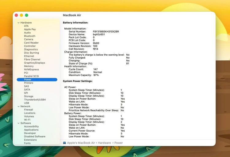 MacBook Air 13.6-inch M2 2022 Ram8GB SSD256GB Midnight Apple care 7 January 2027 รูปที่ 13