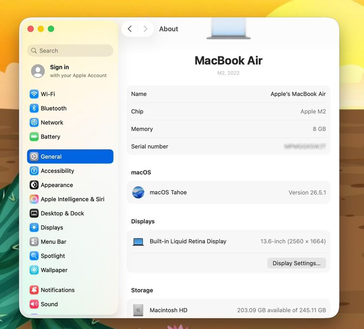 MacBook Air 13.6-inch M2 2022 Ram8GB SSD256GB Midnight Apple care 7 January 2027 รูปที่ 12