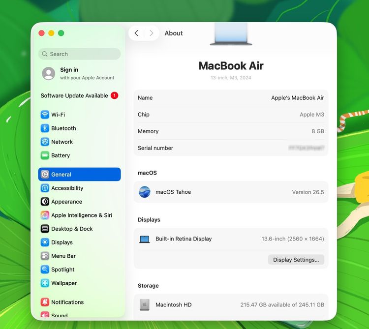 MacBook Air 13-inch M3 2024 Ram8GB SSD256GB Midnight รูปที่ 12