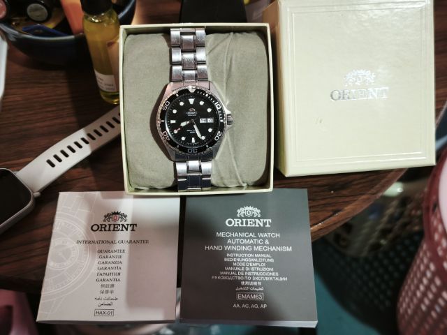 นาฬิกา Orient Ray ll  Diver's 200 m Automatic ขอบดำ หน้าปัดดำ 